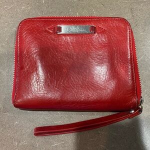 Cole Haan Leather Red Wristlet Wallet Phone Case